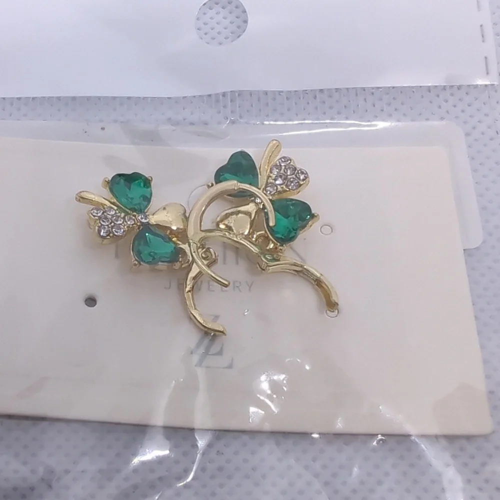 Glamorous Gemstone Drop Earrings With Swarovski Crystals NWT